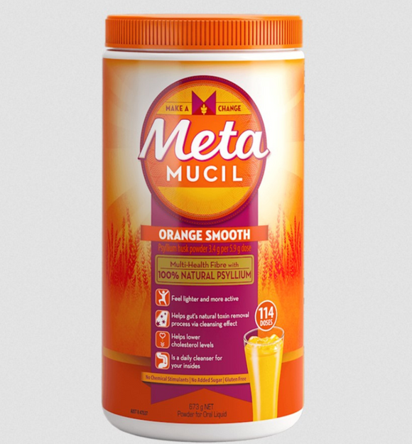 【現貨】Metamucil - Orange Smooth Fibre Powder膳食纖維粉 673g /114劑 (香橙味)，$168/樽《不計印商品》