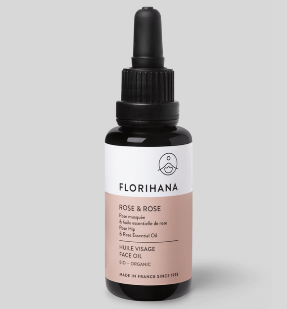 【訂貨: Florihana 12月團】法國 Florihana Rose & Rose Face Oil 有機玫瑰&玫瑰臉部精華油 30ml，$195/樽，《不計印商品》