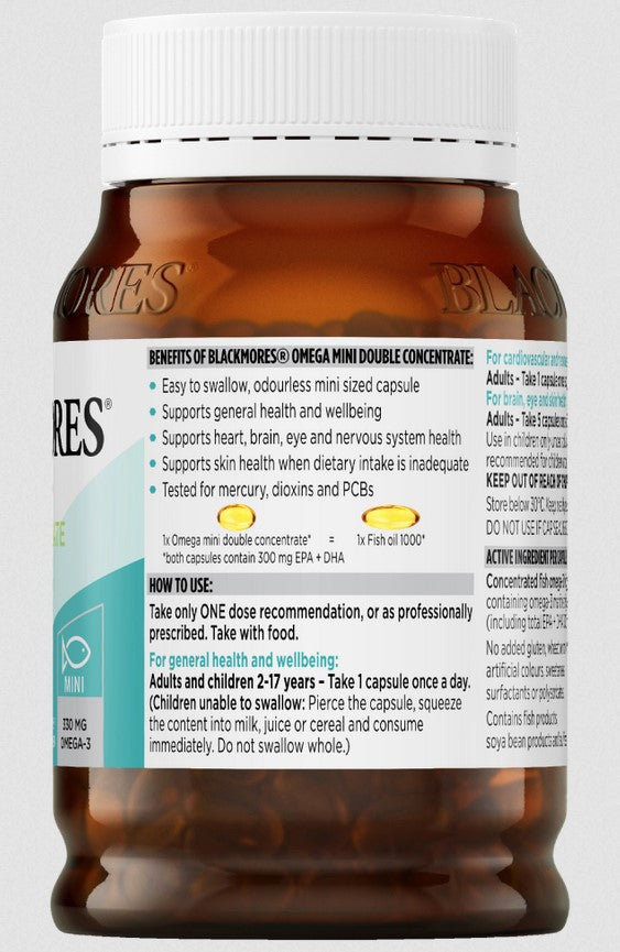 【現貨】Blackmores Omega Mini Double Concentrate 雙倍迷你無味魚油膠囊 400粒,$175/樽《不計印商品》