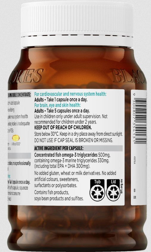 【現貨】Blackmores Omega Mini Double Concentrate 雙倍迷你無味魚油膠囊 400粒,$175/樽《不計印商品》