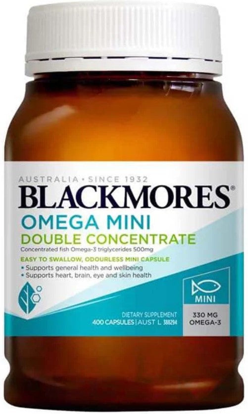【現貨】Blackmores Omega Mini Double Concentrate 雙倍迷你無味魚油膠囊 400粒,$175/樽《不計印商品》