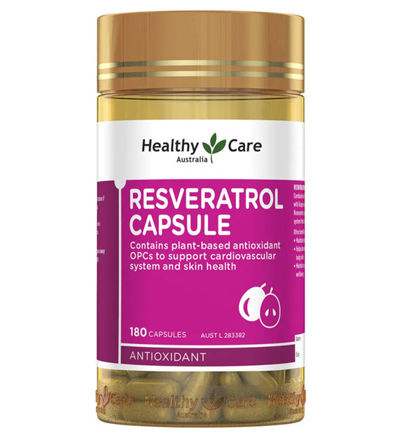 【現貨】$75 購買 澳洲Healthy Care Resveratrol Capsules 白藜蘆醇膠囊180粒