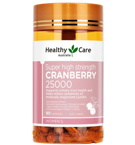 【現貨】 Healthy Care Super High Strength Cranberry 25000mg 超高濃度蔓越莓片90粒，[A] $89/1樽，[B] $170/2樽 (平均$85/樽)《不計印商品》
