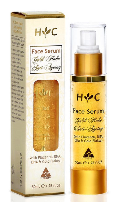【現貨】澳洲 Healthy Care Gold Flake Anti Ageing Face Serum 羊胎素金箔精華液50ml, $75/支