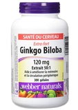 【現貨】Webber naturals Ginkgo Biloba Extra Strength 120 mg 銀杏葉濃縮精華軟膠囊300粒，$159/樽 《不計印商品》