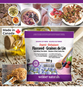 【現貨】$99 購買 加拿大 Webber Naturals Organic Flaxseed 天然有機亞麻籽粉900g 《不計印商品》