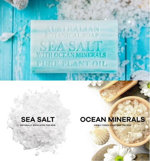 【現貨】澳洲 Australian Botanical Soap 純天然植物精油手工皂 - 海鹽礦物精油皂，[A] $30/1件，[B] $50/2件(平均$25/件)